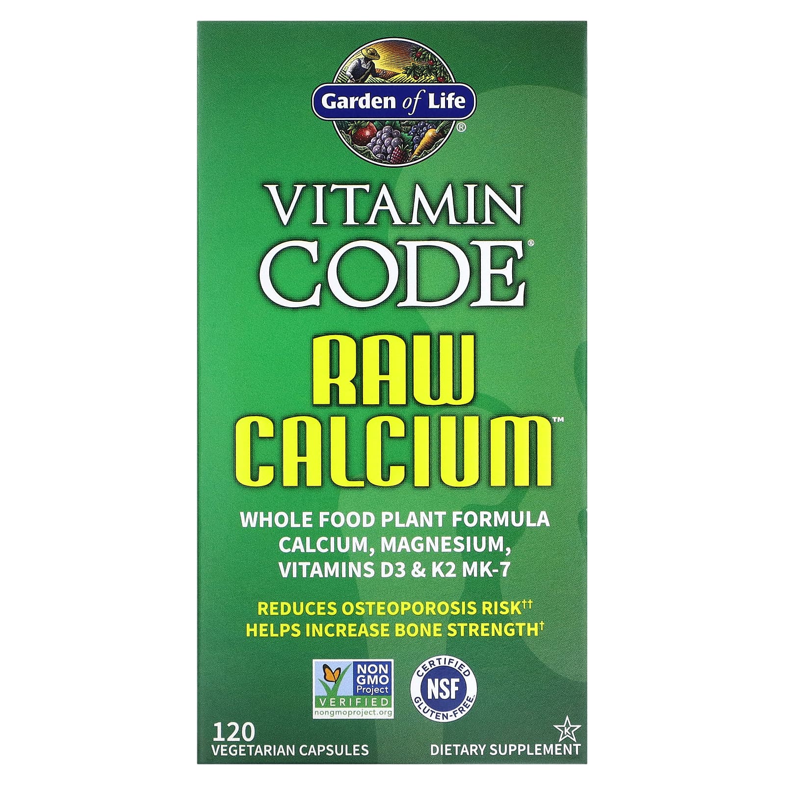 Garden of Life, Vitamin Code - RAW Calcium, 120 Vegetarian Capsules UPC 658010113908 | HiLife Vitamins